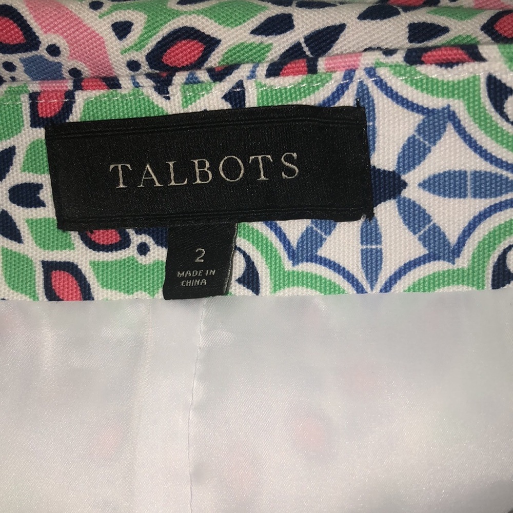 💠TALBOTS💠STAIN GLASS PRINT COTTON MINI SKIRT💠 - Picture 7 of 7
